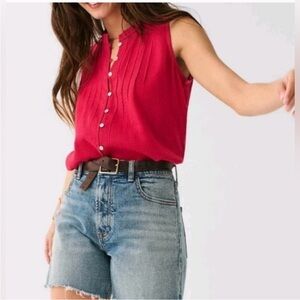Faherty Willa sleeveless dark pink Blouse